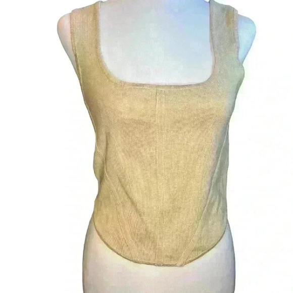 House of Harlow 1960 Cami  Tank Top Scoop Neck Sleeveless Pullover Beige Size M - Picture 3 of 5